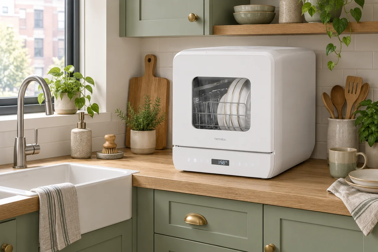 Hermitlux HDW5CW02 dans une petite cuisine, mise en situation
